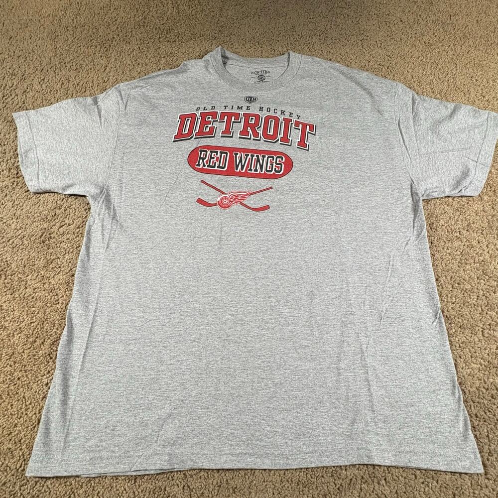 Detroit Red Wings Old Time Hockey T-Shirt Mens Size XXL Gray NHL Graphic Tee